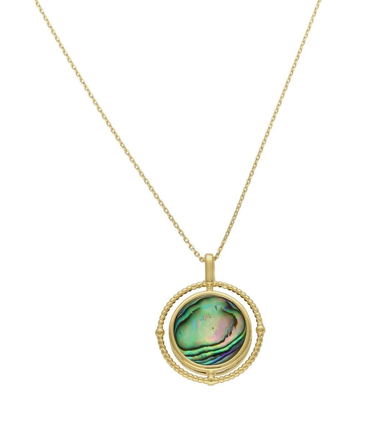 Srebrny naszyjnik damski pokryty złotem z okrągłą muszlą w oprawie 0758160300 A. Naszyjnik pokryty 24-karatowym złotem z muszlą naturalną w organicznej ramce. Naszyjnik wykonany z najwyższej próby srebra 925. Jest idealnym pomysłem.jpg